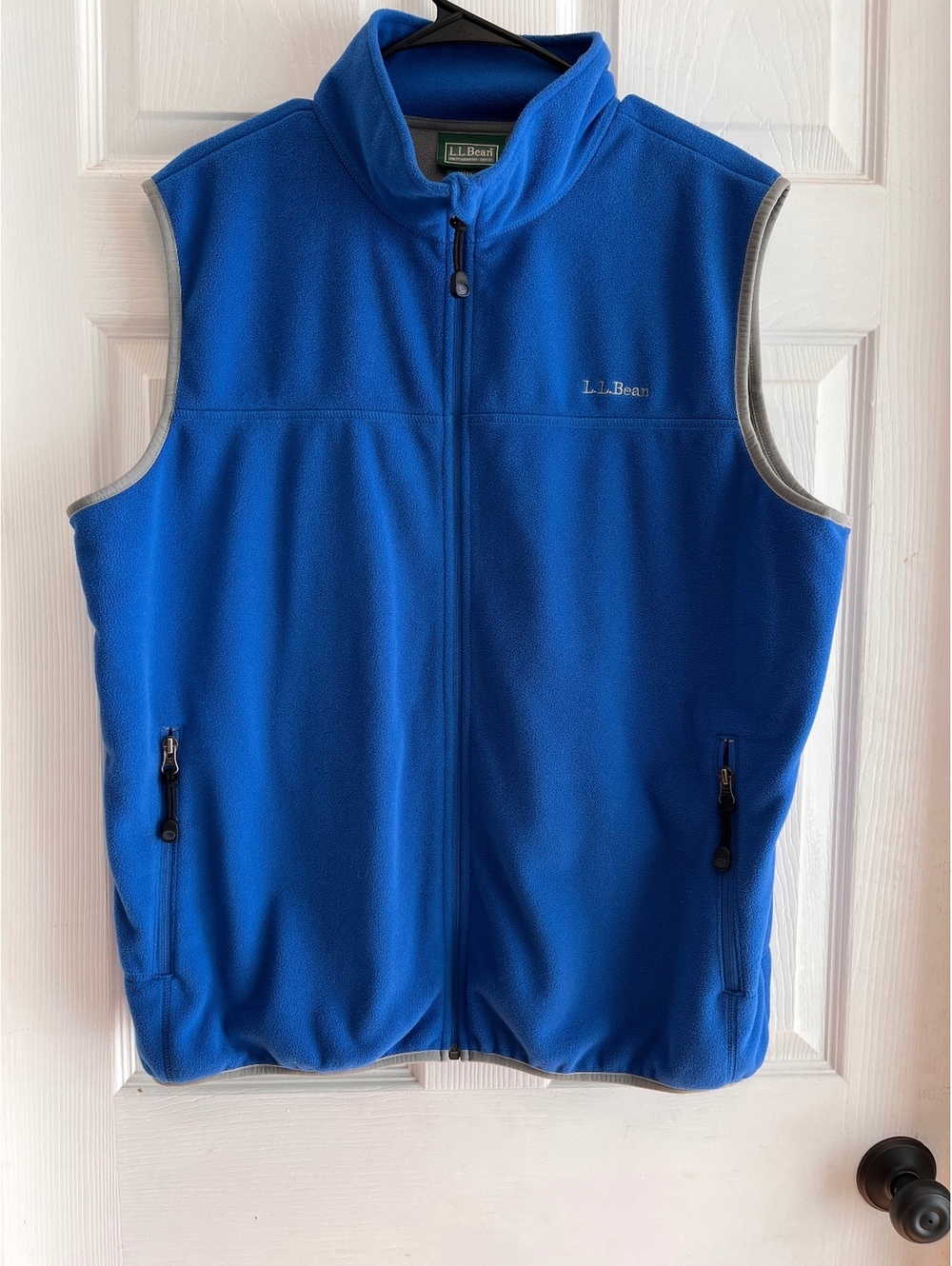 L.L. Bean Men’s Blue Polartec Fleece Full-Zip Vest The Weather Channel Edition